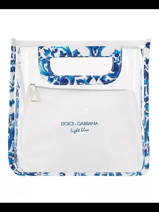 Dolce & Gabbana Handbags - Dolce & Gabbana White Clear Bag with Blue Floral Trim